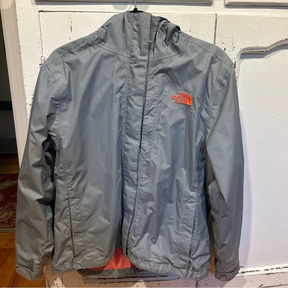 Women’s The North Face rain jacket, size medium. Gray & orange. Excellent - Picture 1 of 7